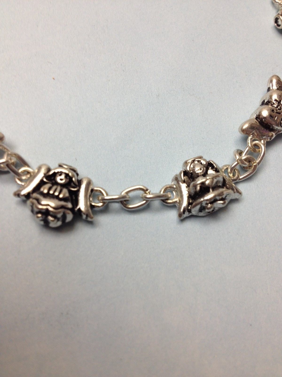 CUTE ANGEL CHARM SILVER TONE GIRL LADY FASHION BRACELET HEART LOCK 7″ 8″ 9″ NEW