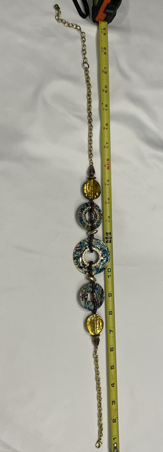 Multicolored Circle Necklace Boho Style
