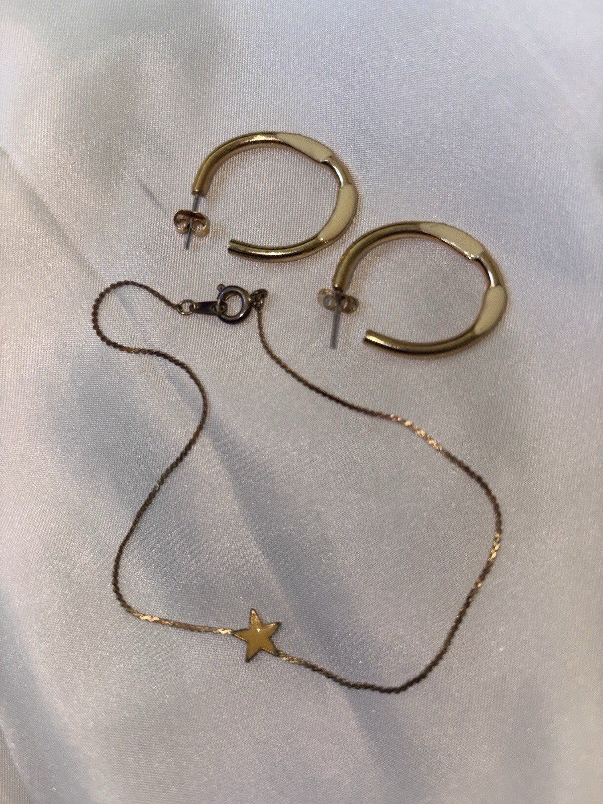 Celestial welded yellow star gld pltd vintage bracelet & earrings