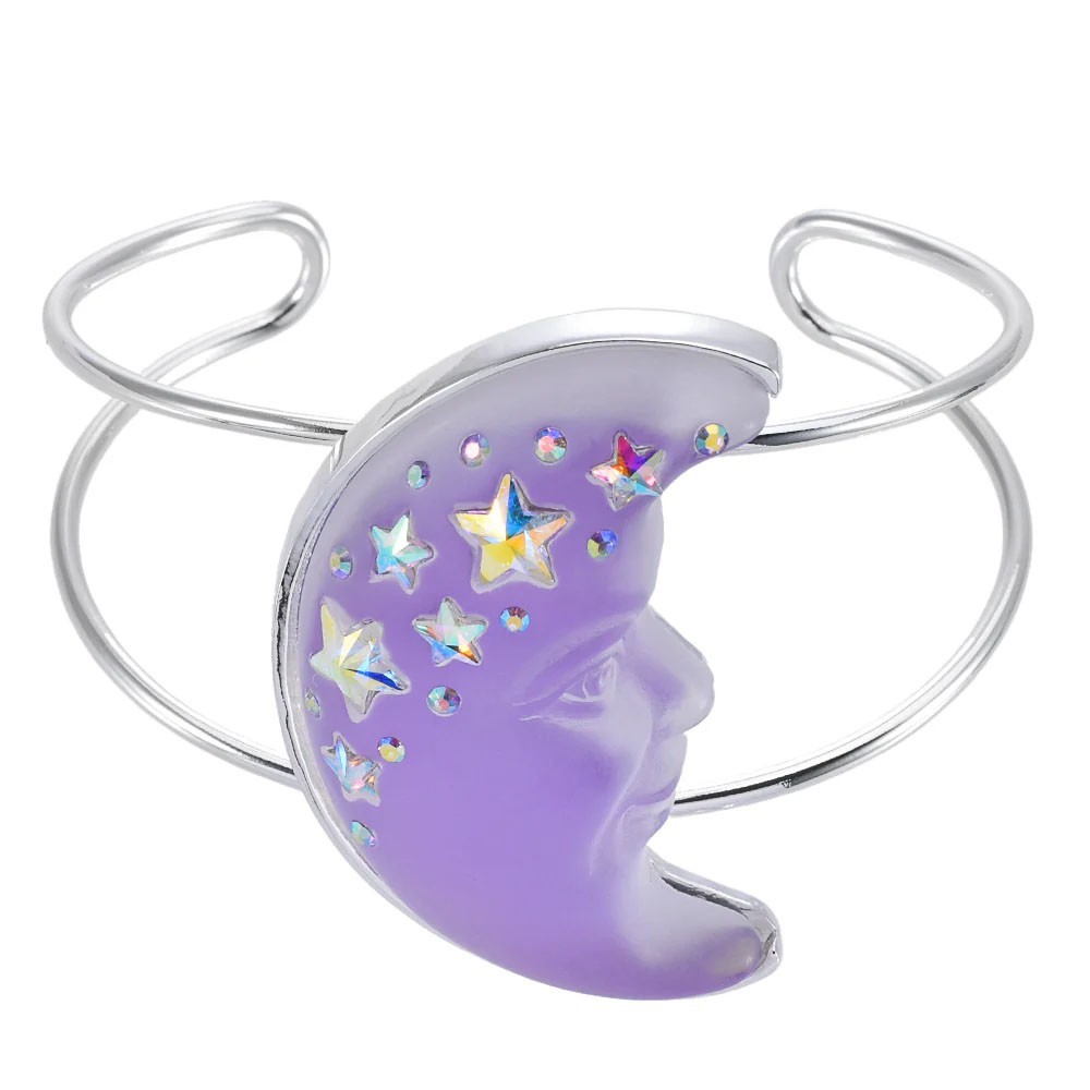 Kirks Folly Venus Mystic Seaview Moon Shadow 50mm Cuff Bracelet silvertone