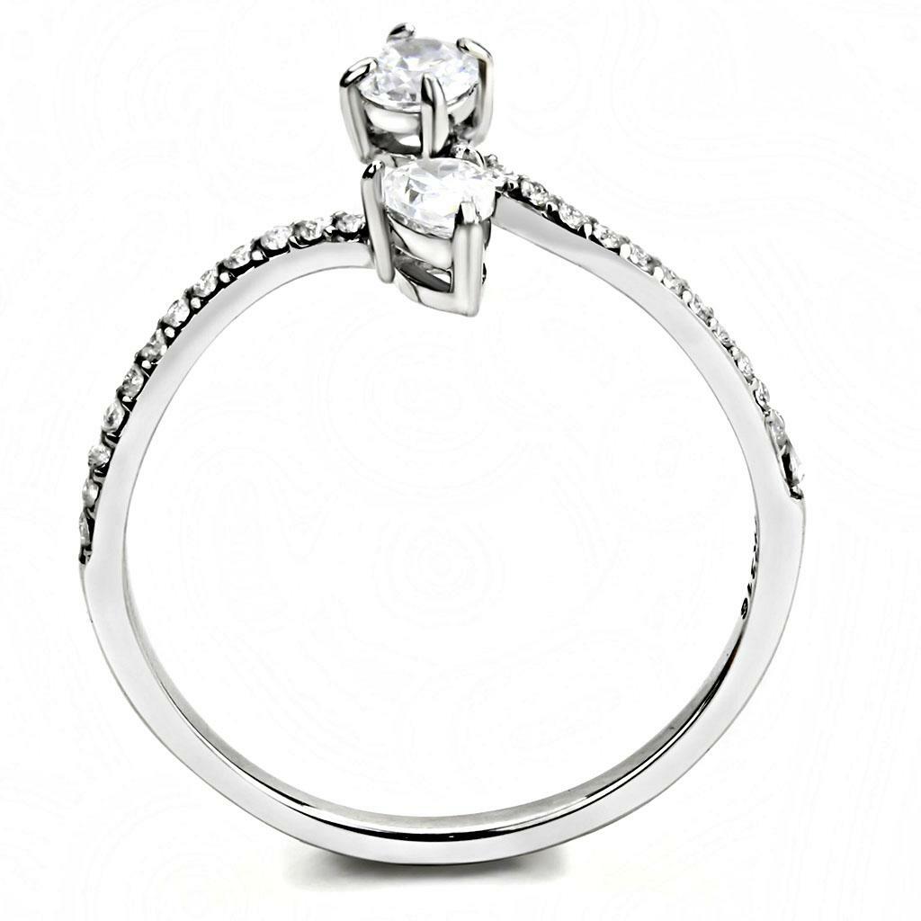 DA138 – High polished (no plating) Stainless Steel Ring with AAA Grade CZ in