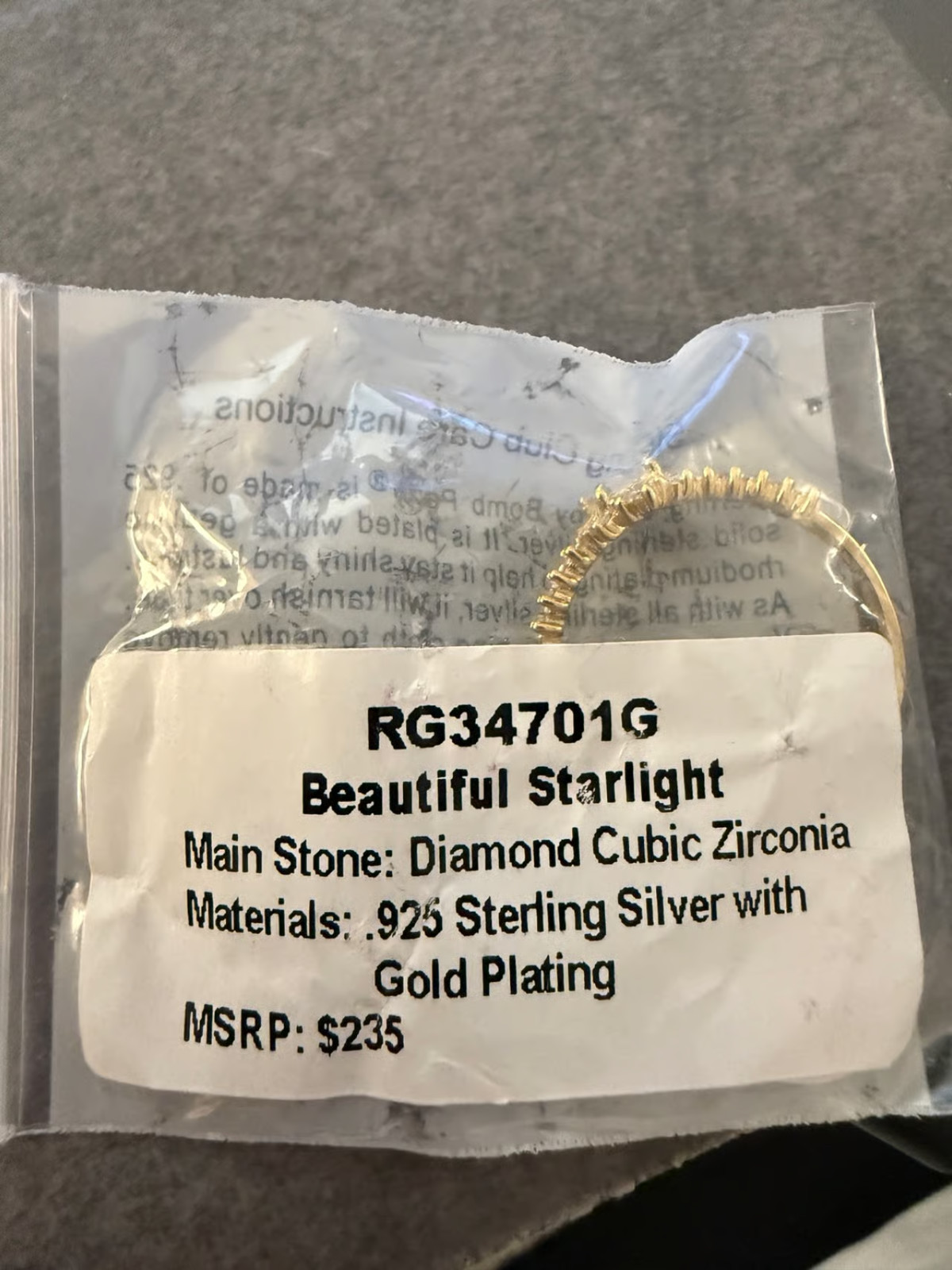 Bomb Party Vermeil over .925 Sterling Silver Size 10