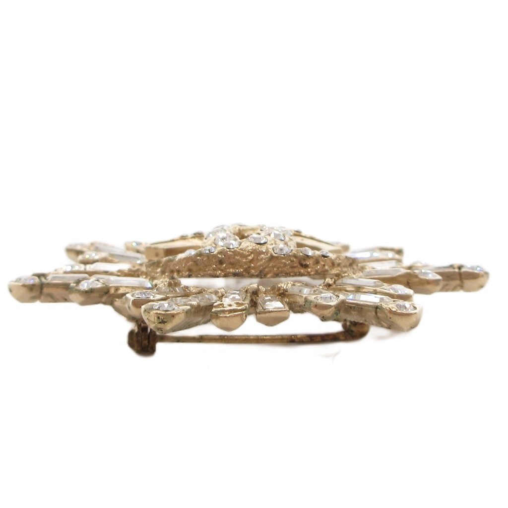 CHANEL brooch pin here mark bijou A17K silver color gold color /FF