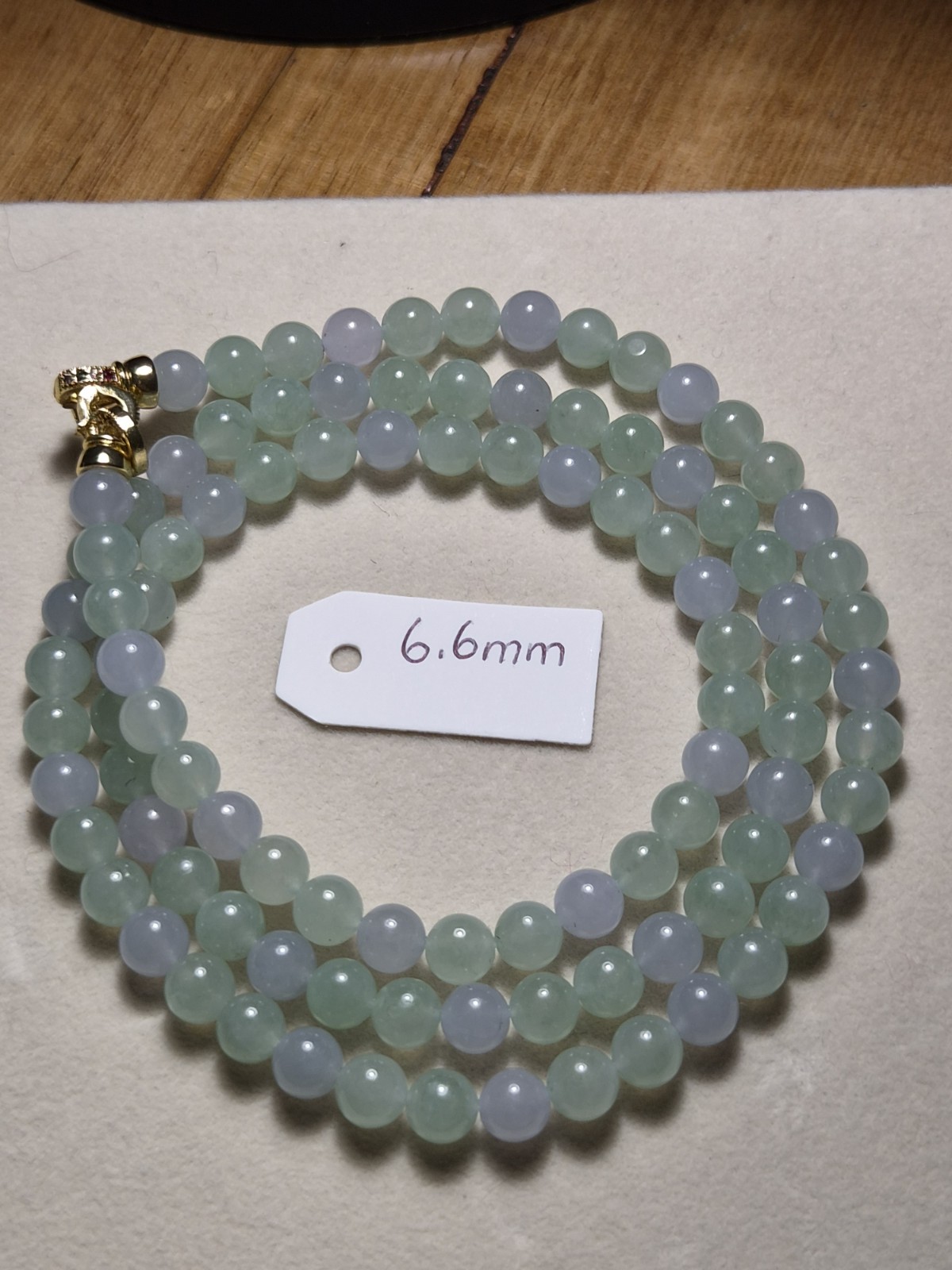 High-quality Icy Apple Green and Lavender Burmese Jade Necklace