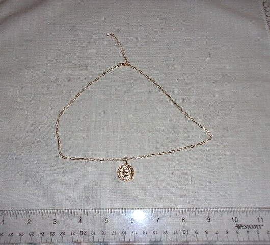 Letter “E” Pendant/Heart Design Necklace with Paper Clip Style Chain- NM
