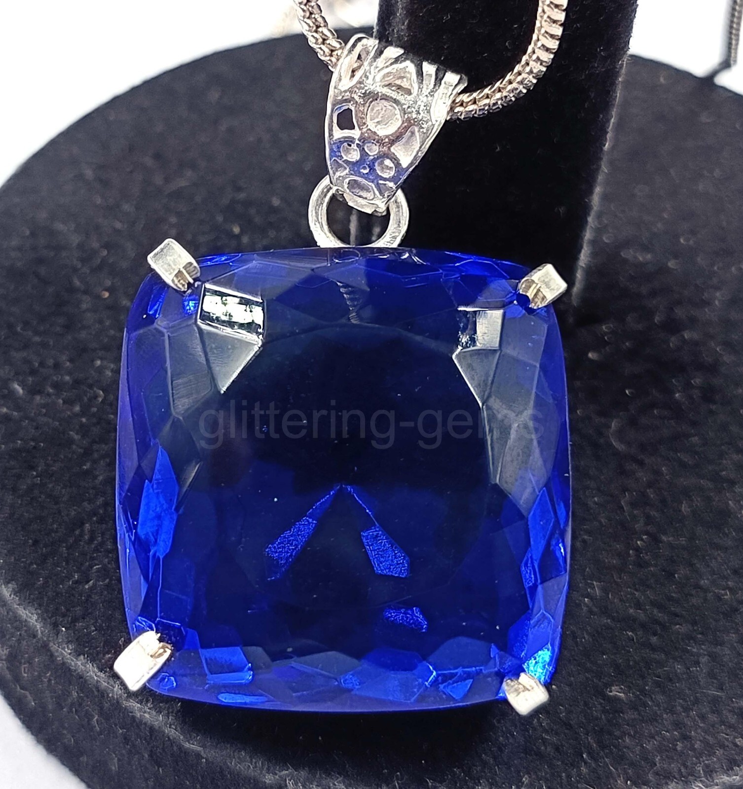 Natural Blue Sapphire 97.80 Ct IGL Cushion Cut 925 Solid Pendant Gemstone 5MST
