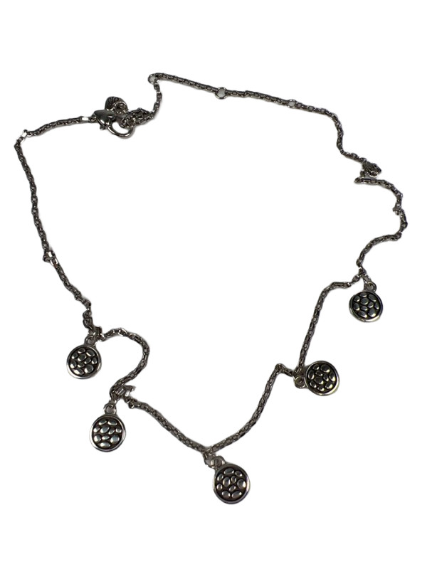Brighton Women’s Silver Plated Coin Charm Adjustable 9in Neckace
