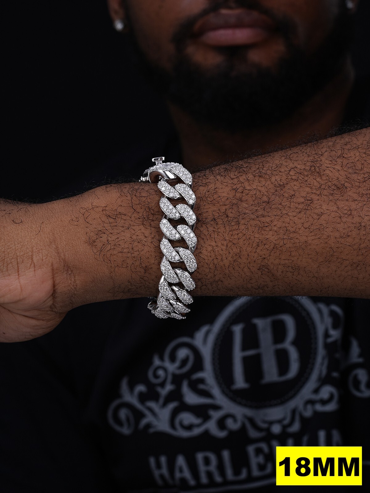 Real Miami Cuban Link Bracelet Iced MOISSANITE Out Solid 925 Sterling Silver ICY