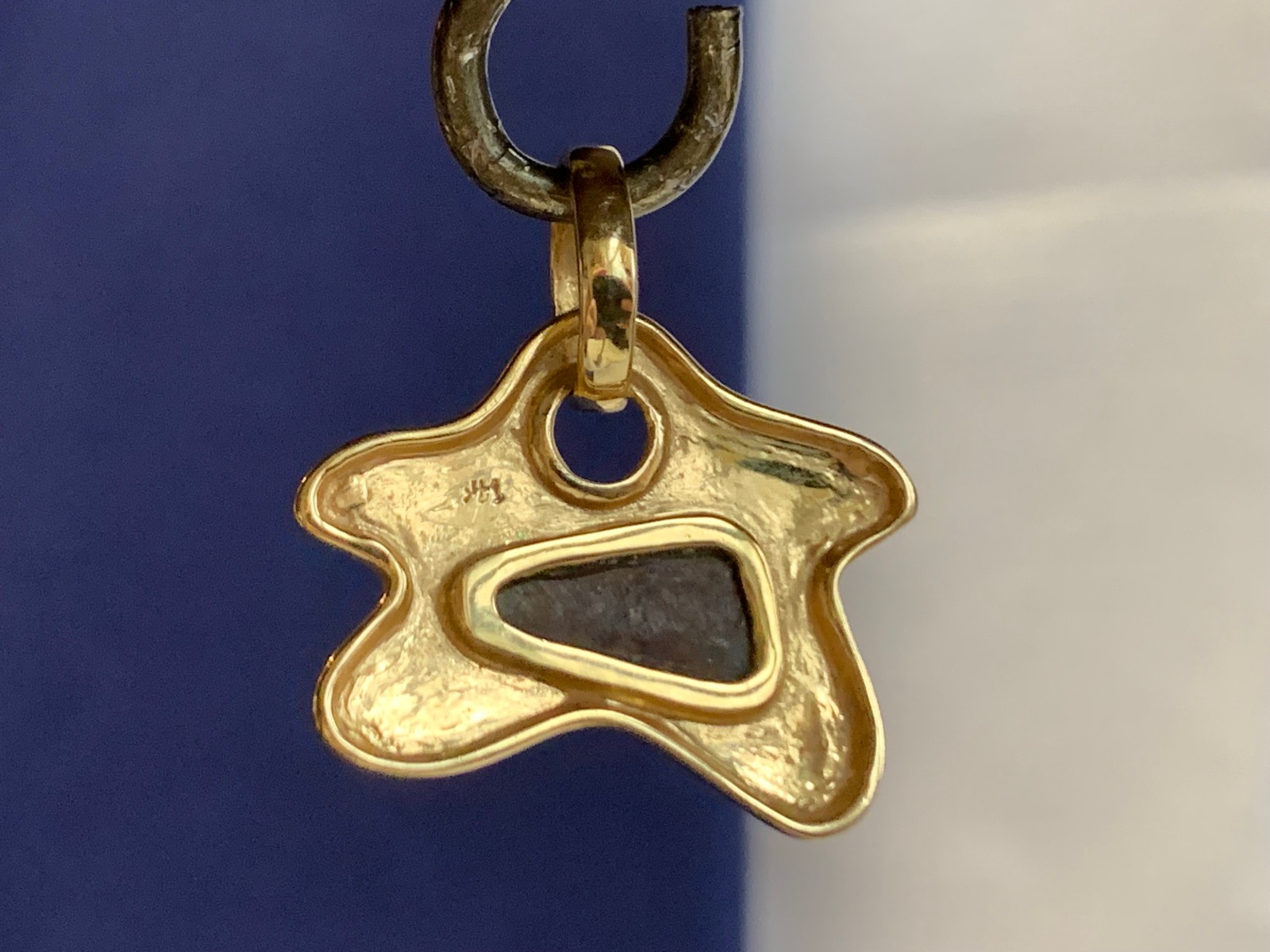 14K Yellow Gold Star Pendant 4.66g Fine Jewelry Abstract Opal Look Charm *READ*