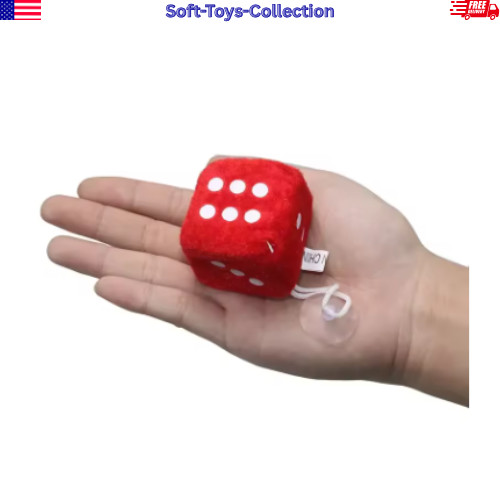 2PCS Fuzzy Dice Car Mirror Hanging Ornament Auto Interior Decor Gift