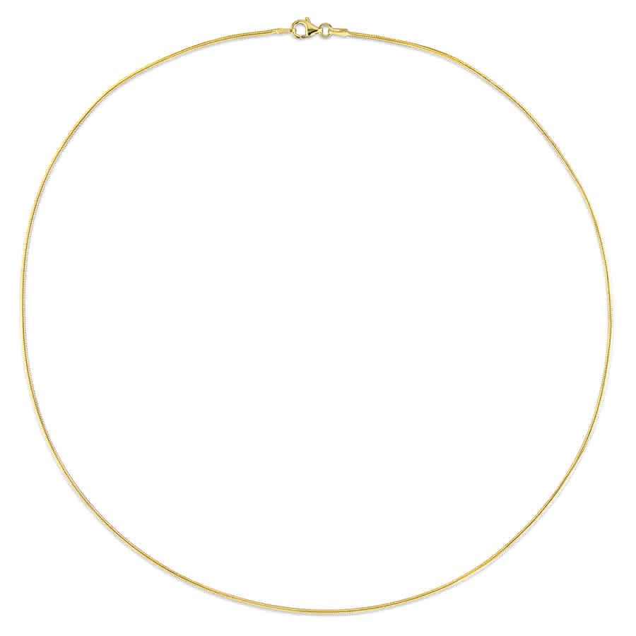 AMOUR 1.2mm Snake Chain Necklace In Yellow Plated Sterling Silver, 20 In