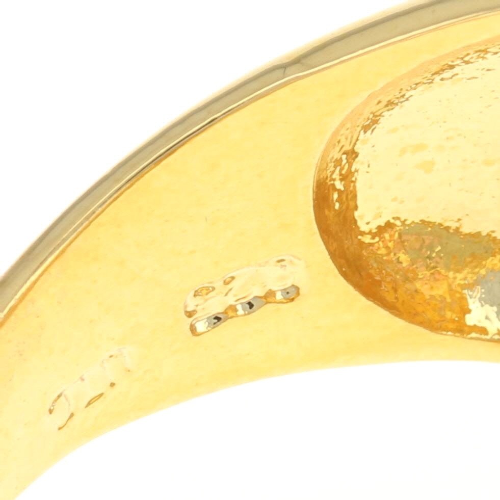 Sterling Synthetic Opal Cluster Cocktail Ring 925 Gold Plated Oval 2.40ctw 9 1/4