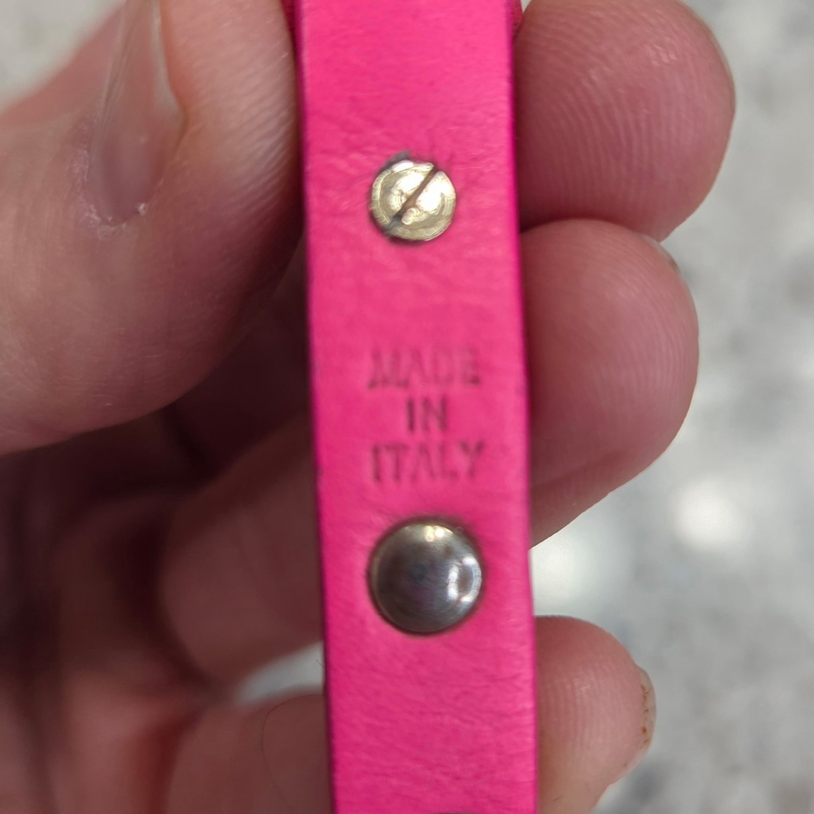 Valentino Garavani Rockstud Pink Rockstud Leather Bracelet Made in Italy