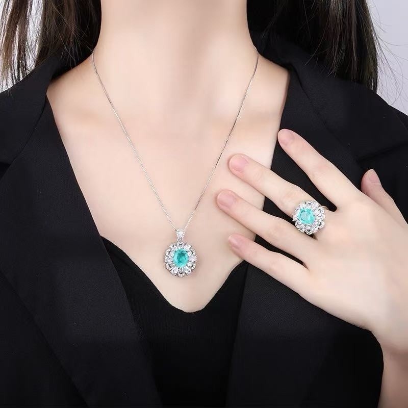 Wedding Bridal CZ Jewelry Set Zirconia Necklace Earrings Set