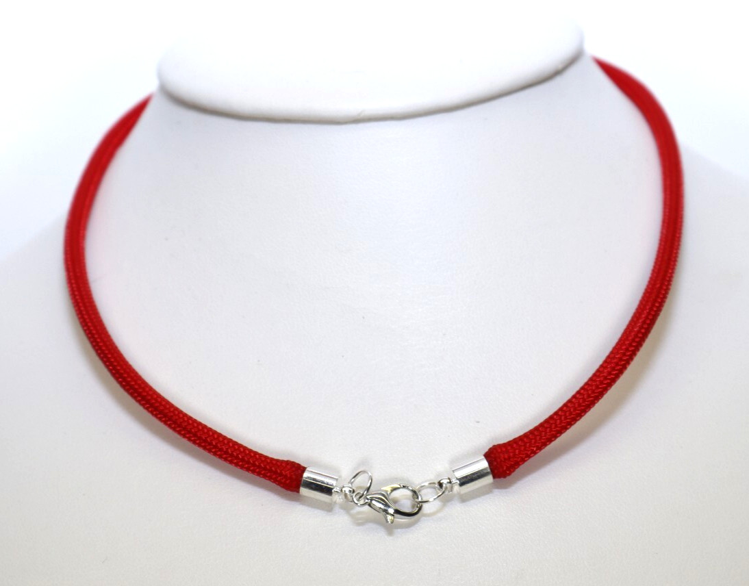 Braided Choker Necklaces Bracelets Anklets Silver Lobster Clasp RED Paracord 4mm