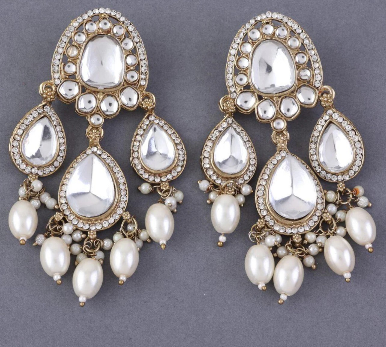 Pearl Designer Chandbali/ Earrings for Girls/ Wedding Jewelry