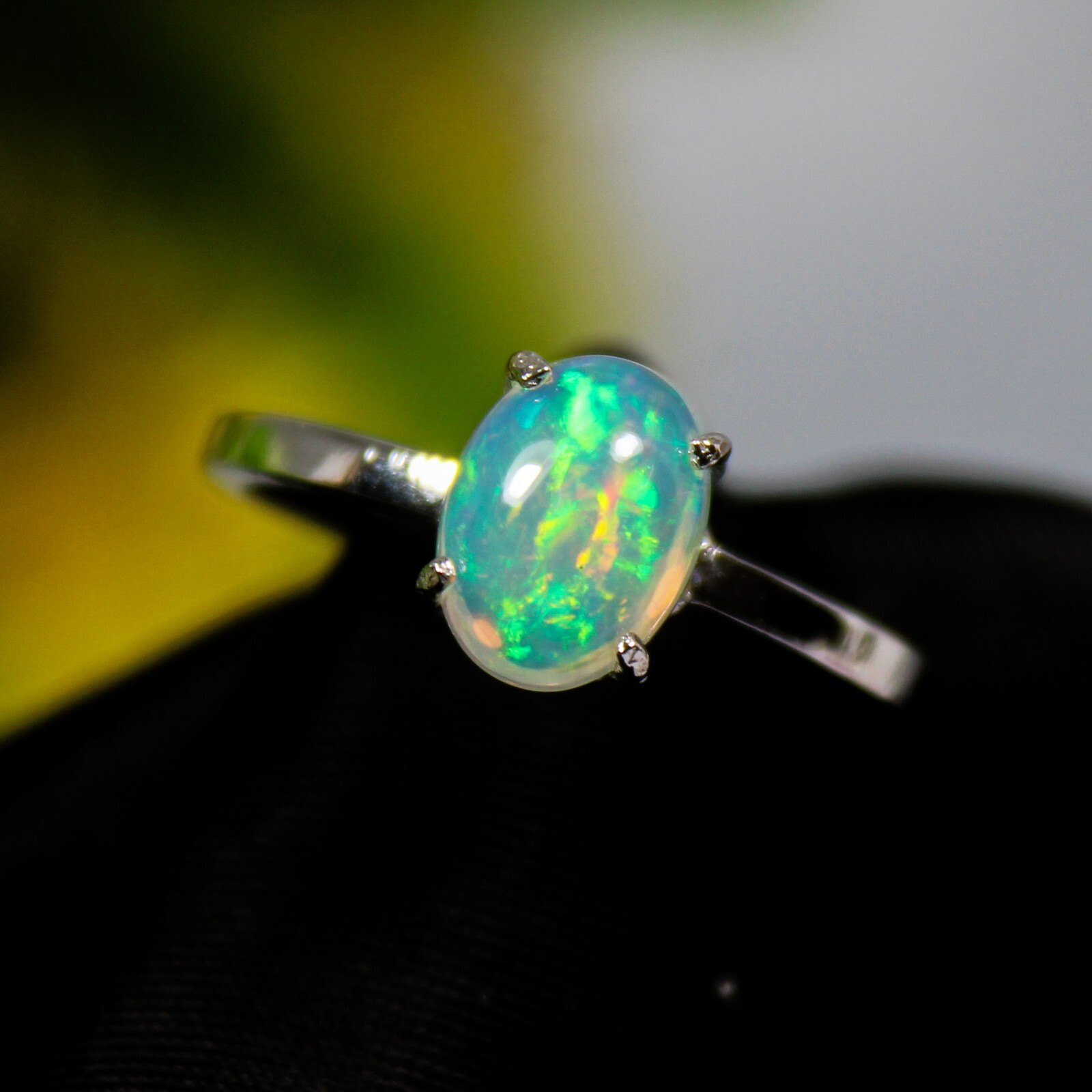 100% Natural White Ethopian Silver Rings With 92.5 Sterling Silver In All Sizes
