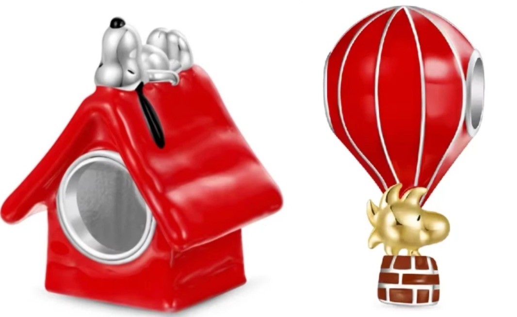 2 x Couple Red Hot Air Balloon Pendant Charm Necklace Bracelet Simulated Jewelry