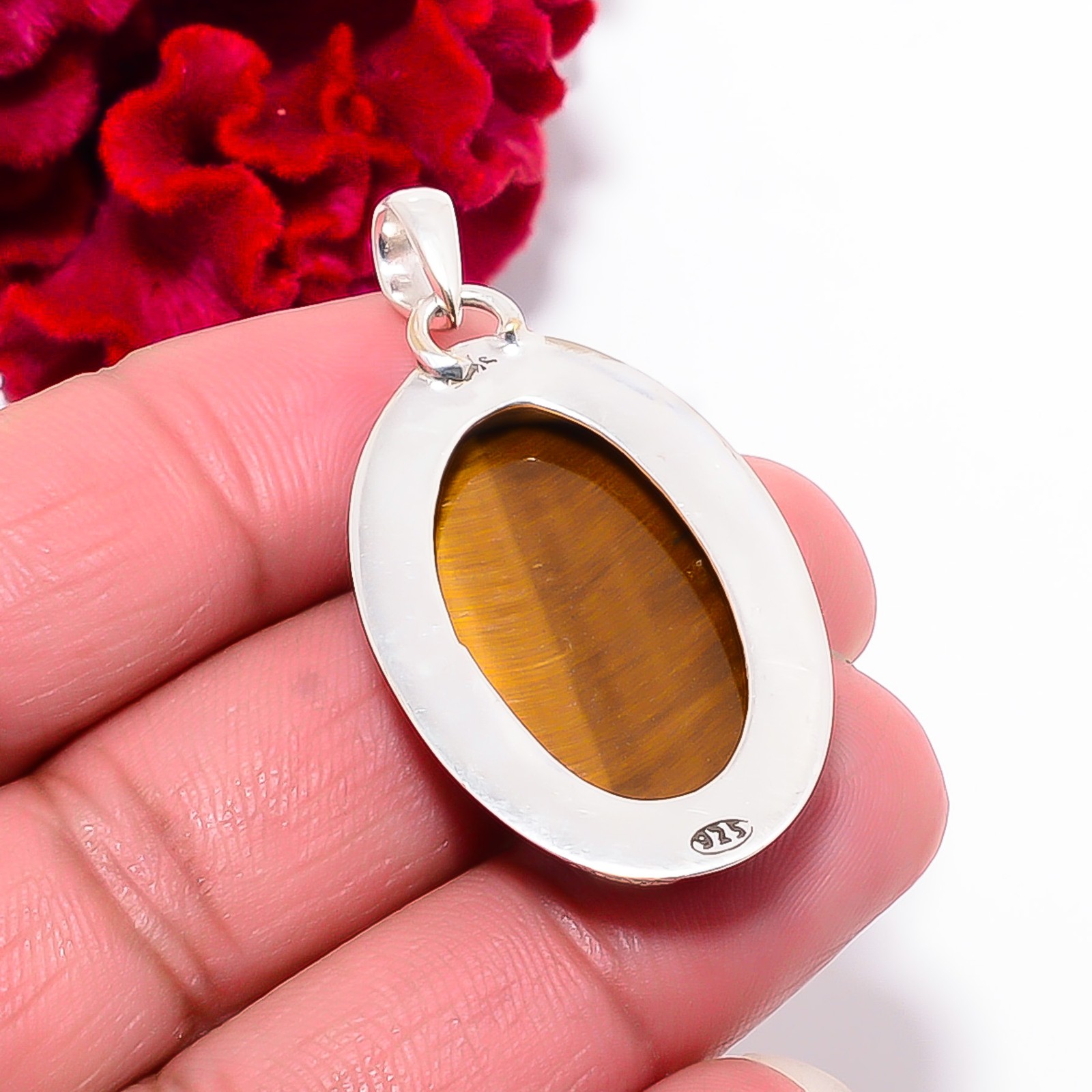 Yellow Tiger Eye – South Africa 925 Sterling Silver Pendant 1.79″ P102059