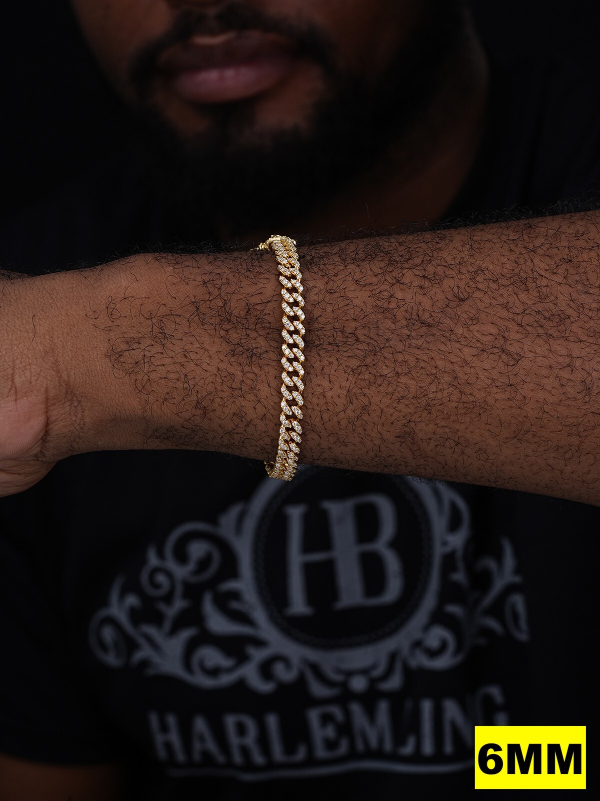 Real Miami Cuban Link Bracelet MOISSANITE 14k Gold Plated 925 Sterling Silver