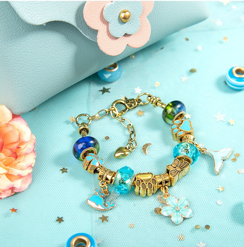 Christmas Gift Retro Gold Children Bracelet Set Pink Handbag Women Beaded