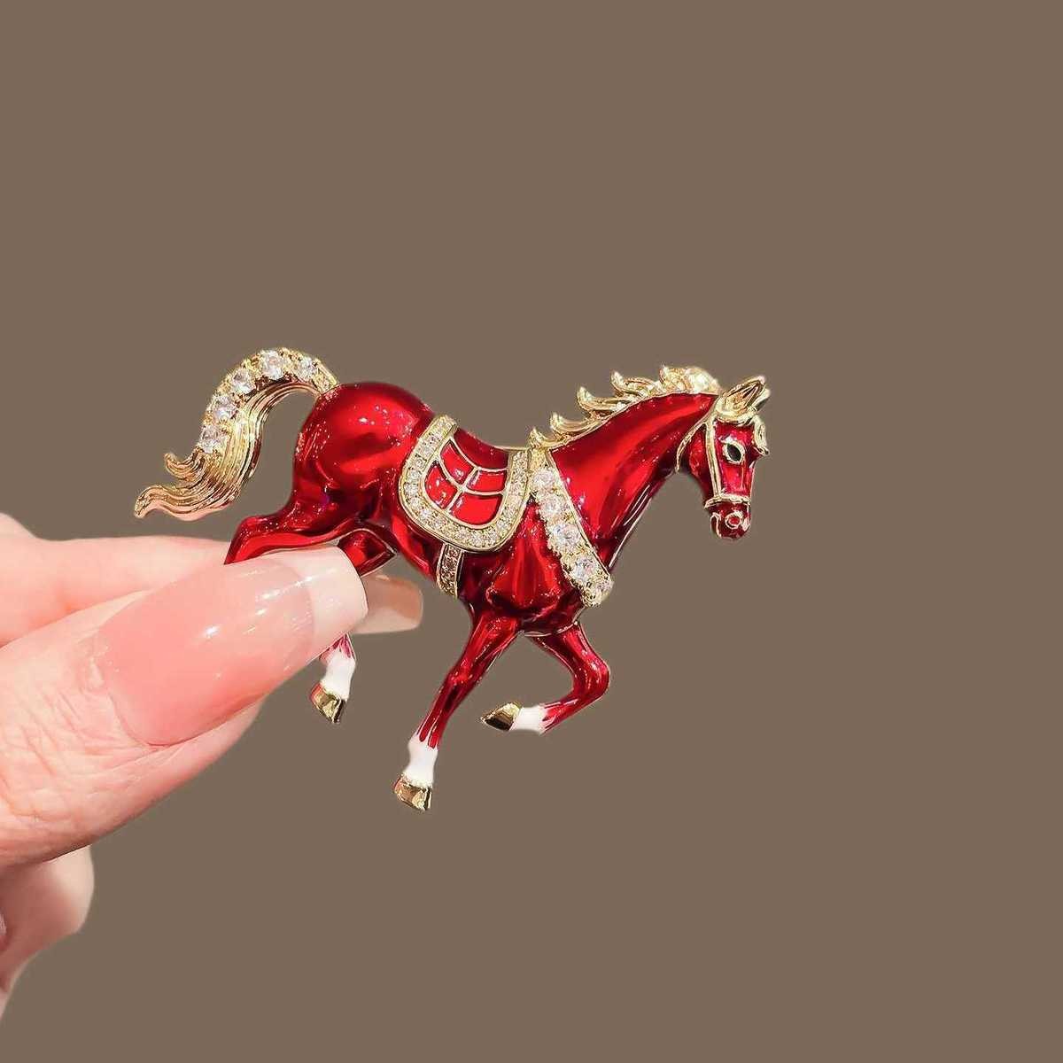 Horse Brooch Lapel Pin Womens Coat Accessory Jewelry