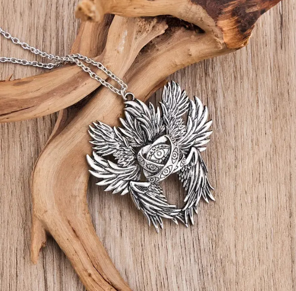 Evil-Eye Seraphim Jewelry Vintage Silver Look Nazar Hamsa Pendant Necklace