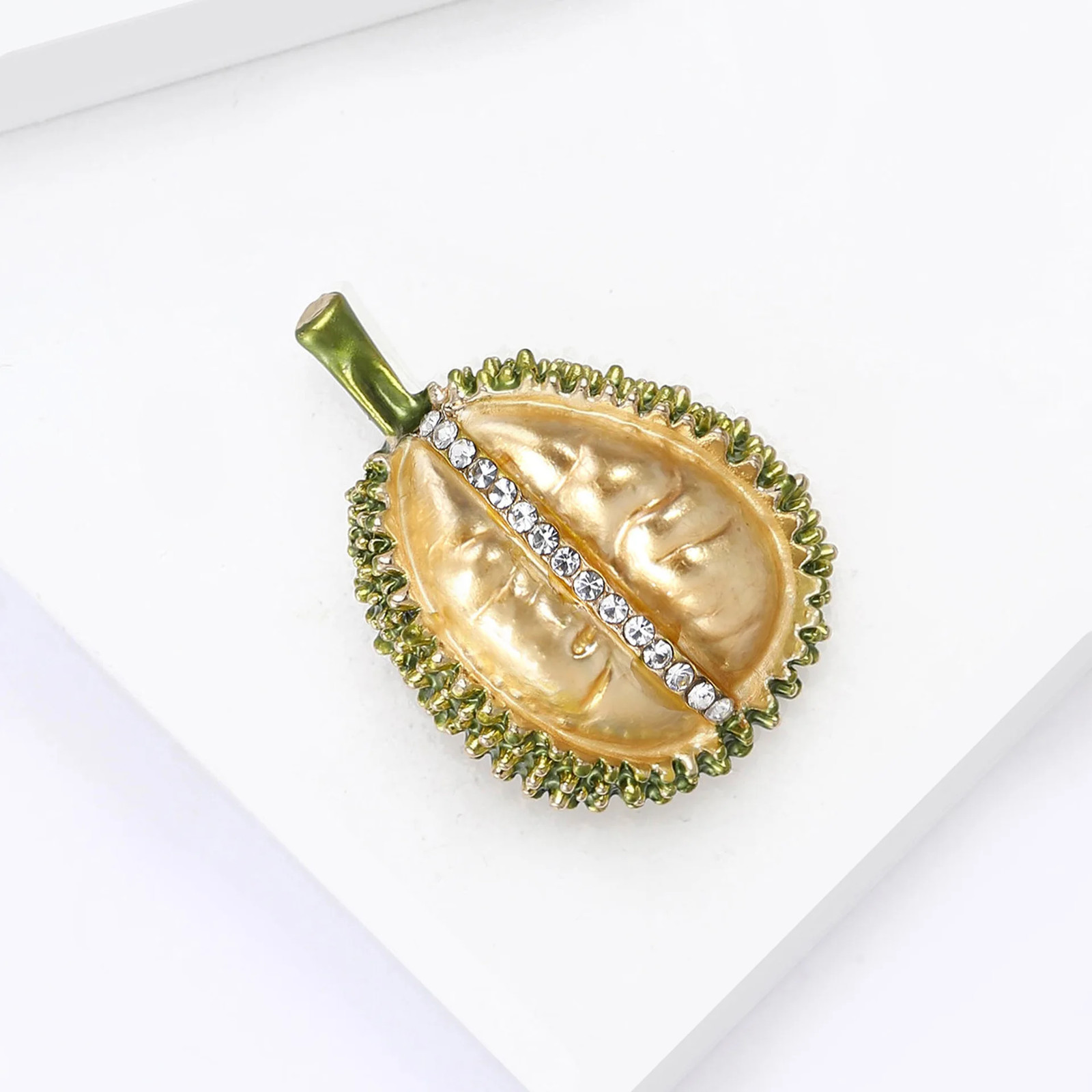 New Creative Rhinestone Durian Brooch Cute Versatile Accessory Badge Pin Jewelry