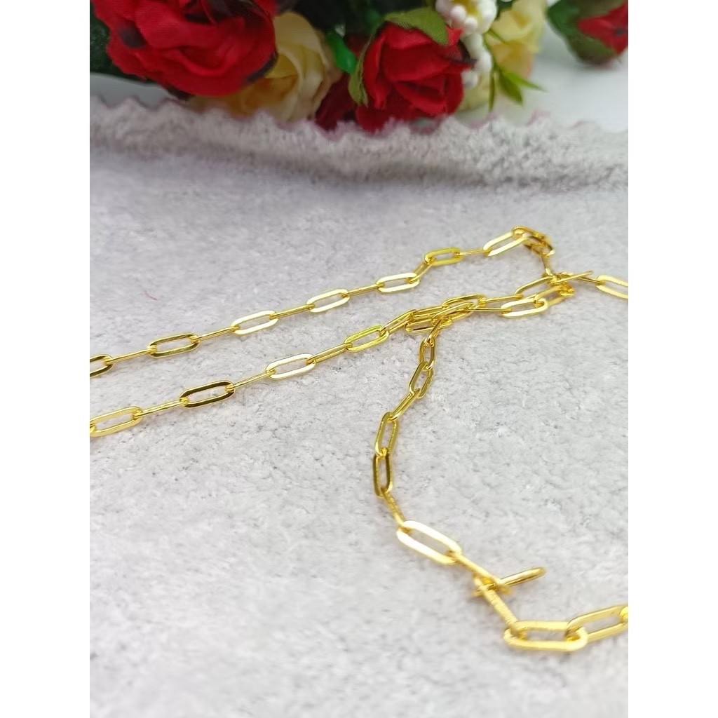 Chain men women 18K 20k 22K 24K Thai Baht Yellow Gold Necklace 20 inch Jewelry