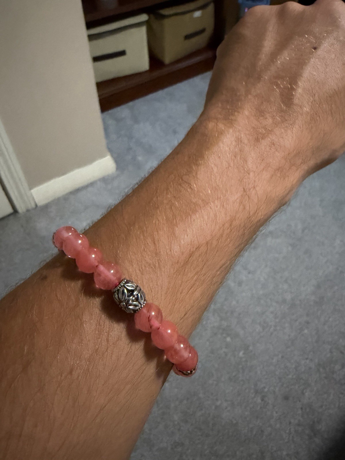 Watermelon Quartz Crystal Bead Bracelet