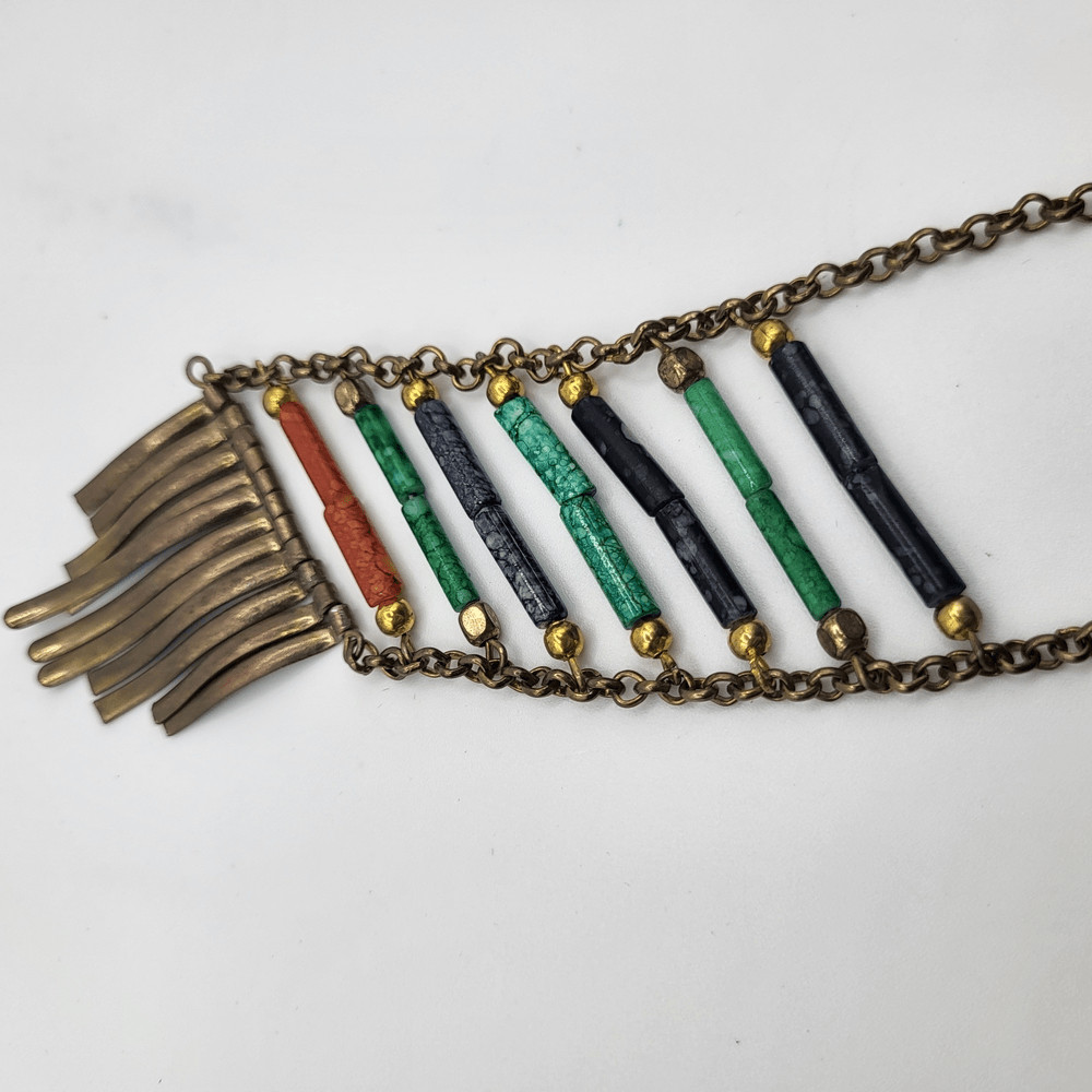 Multicolor Beaded Chain Necklace