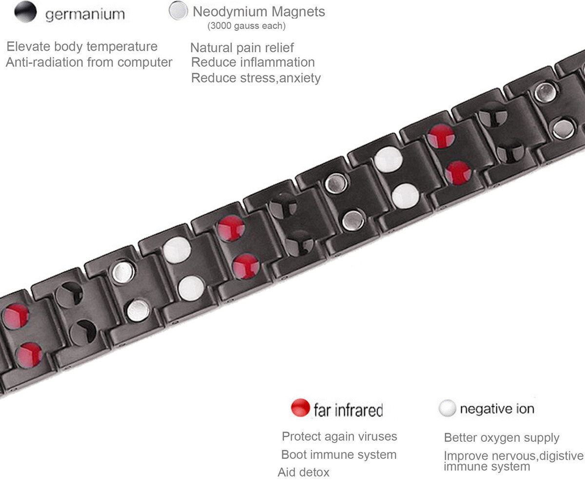 Titanium Magnetic Bracelet Men Women Arthritis Pain Relief Balance Stress Energy