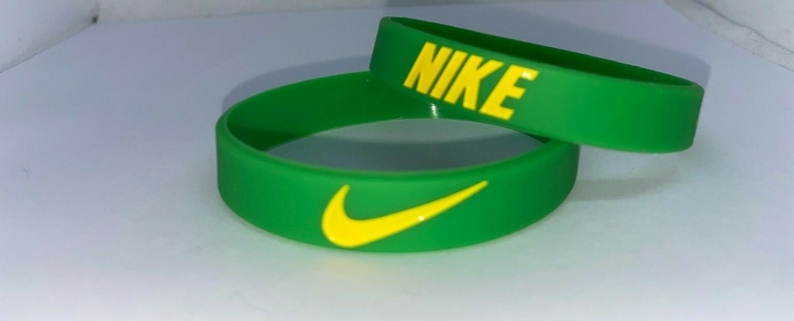 Nike Baller Band Silicone Rubber Bracelet Green & Yellow AF1 ST PATRICK’S DAY 🍀