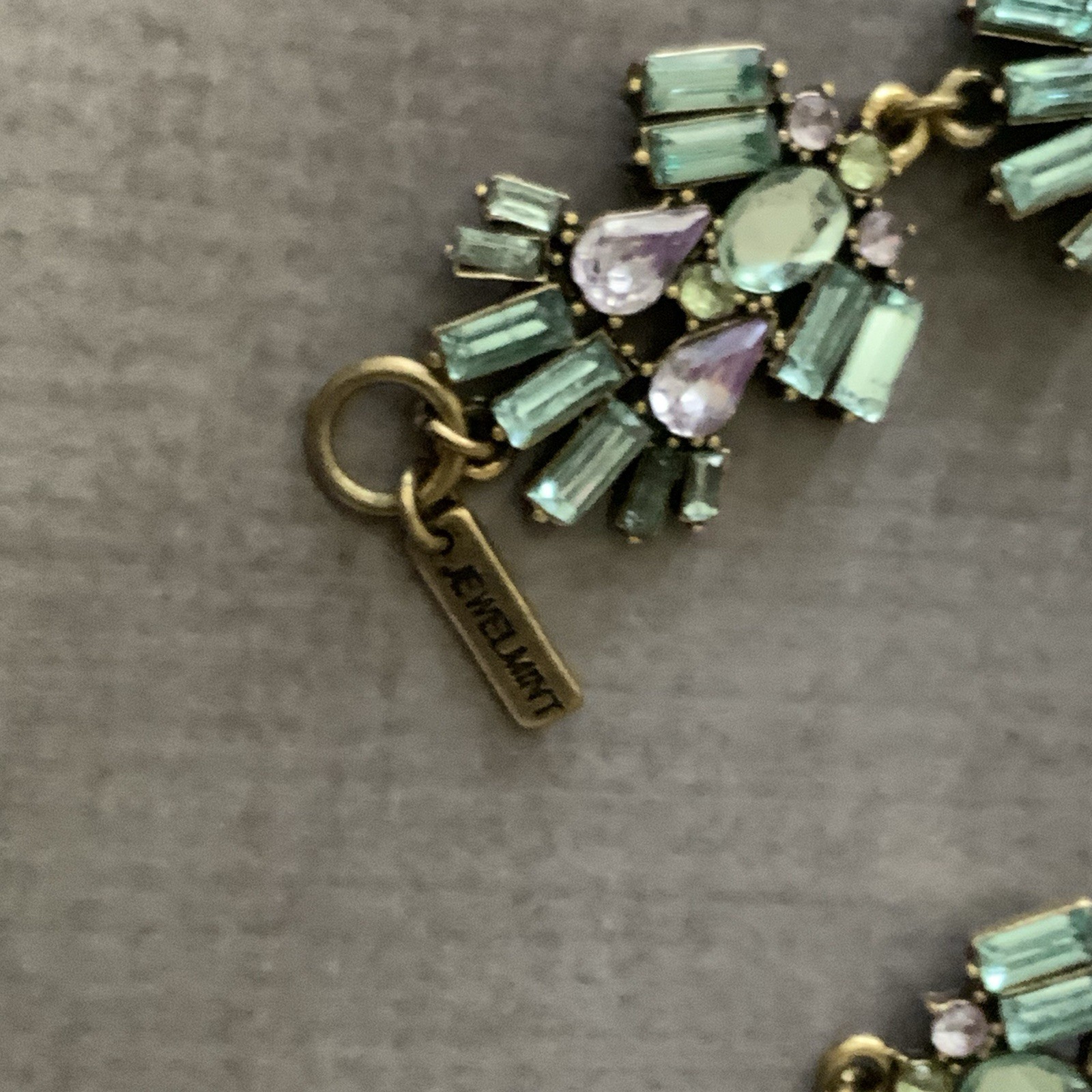 Jewelmint Blue Rhinestone Bracelet Gold Tone Statement Link Bracelet 7 Inch