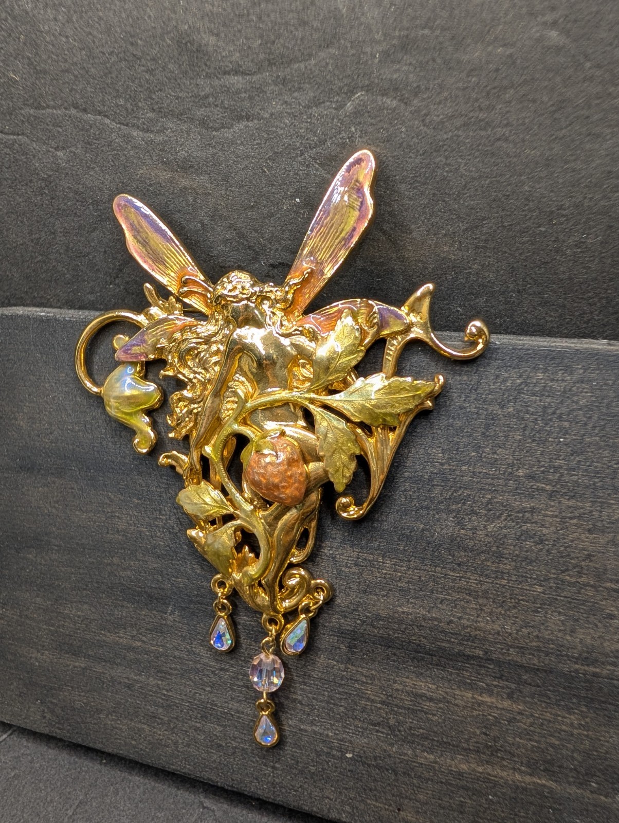 Kirks Folly The Silver Fairy Queen Brooch Pin With Strawberries