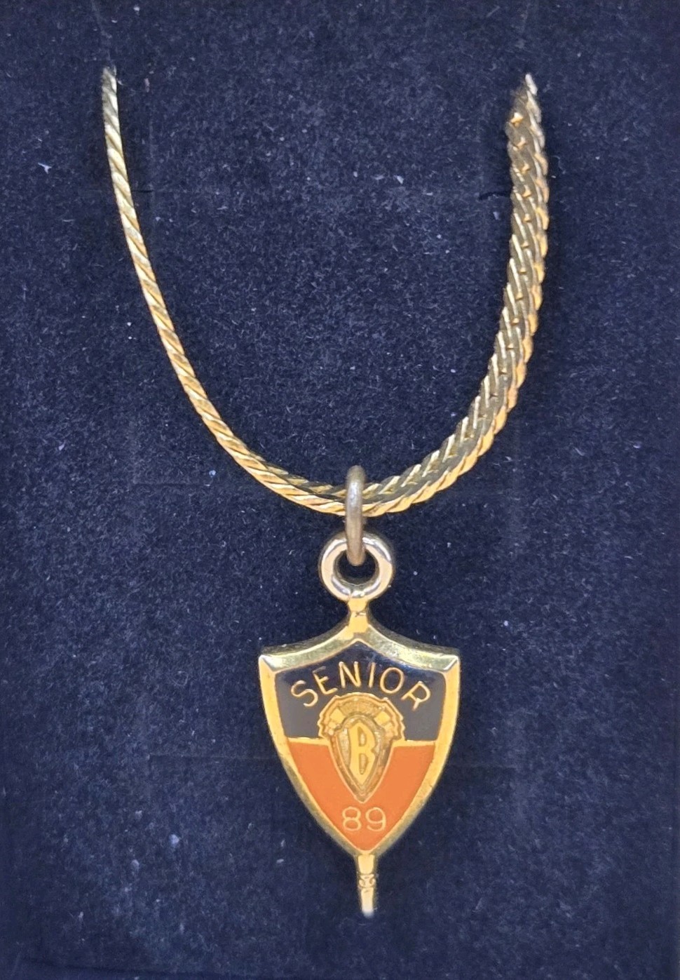 Vintage National Beta Club 89 (B) Blue/Orange Pendant Bracelet – by Jostens
