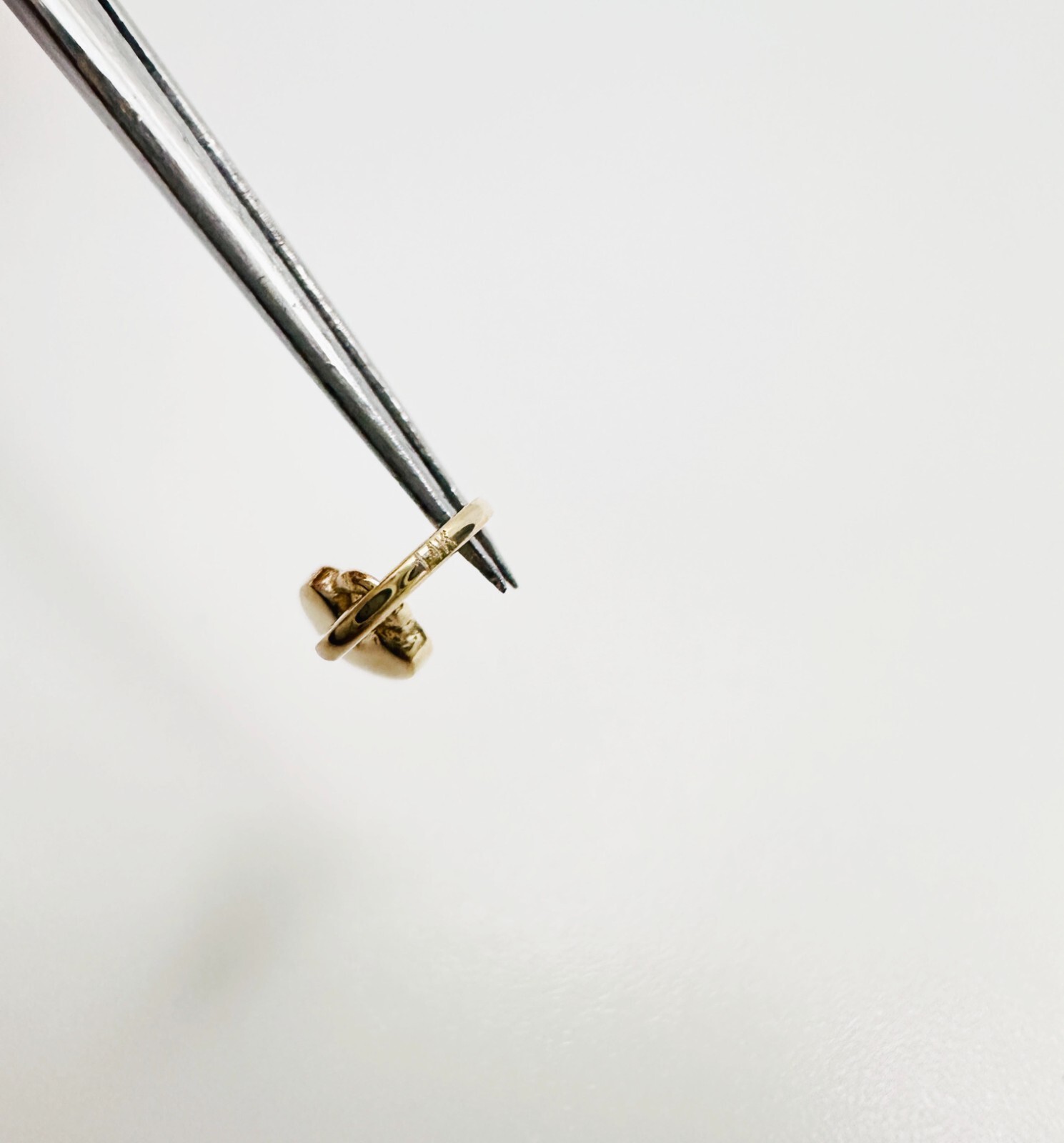 without packaging 14K Solid Yellow Gold Teeny Tiny Very Small Beveled He G2U