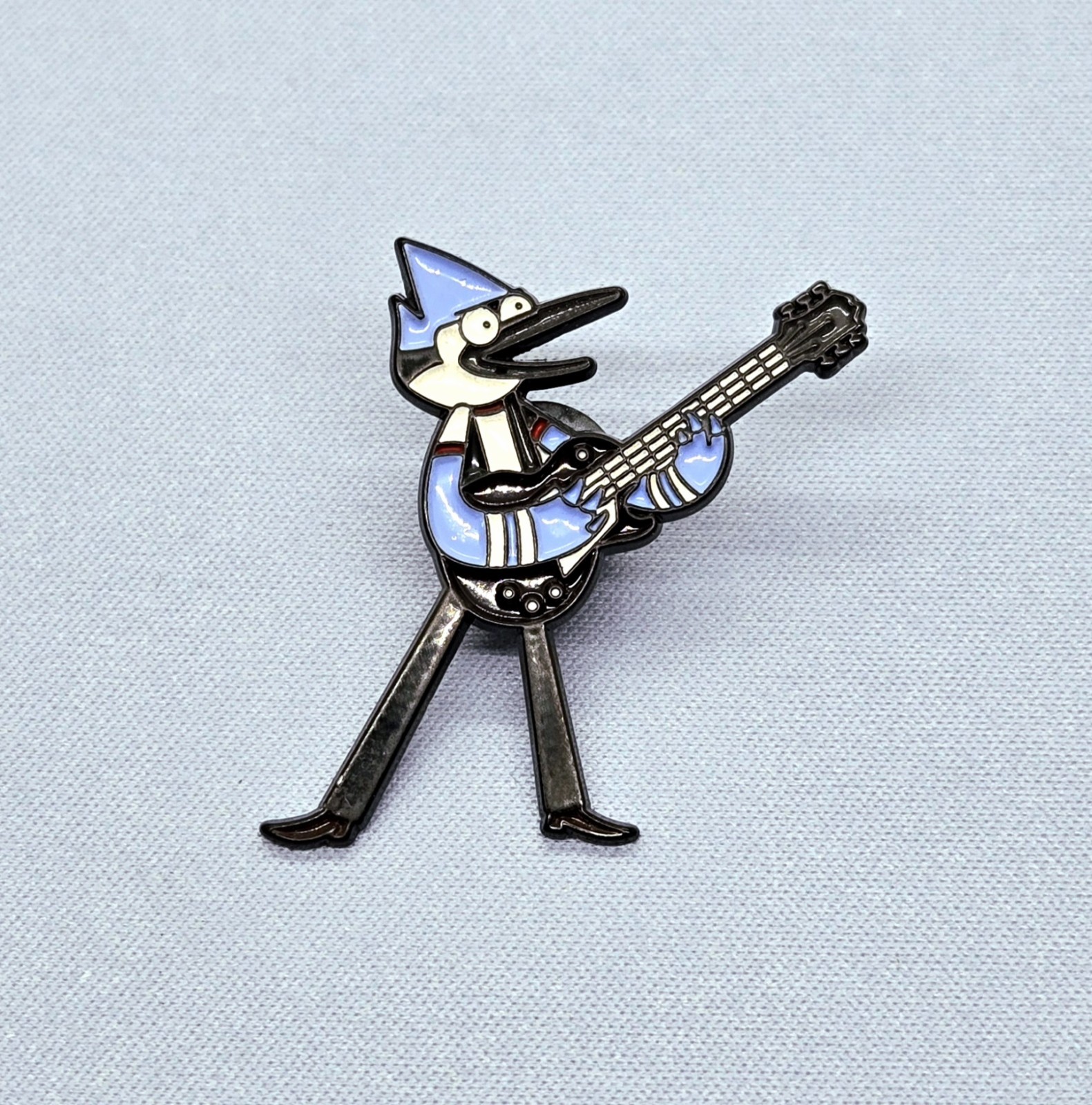 Mordecai Guitar Enamel Pin Regular Show Rigby Cartoon Badge NEW