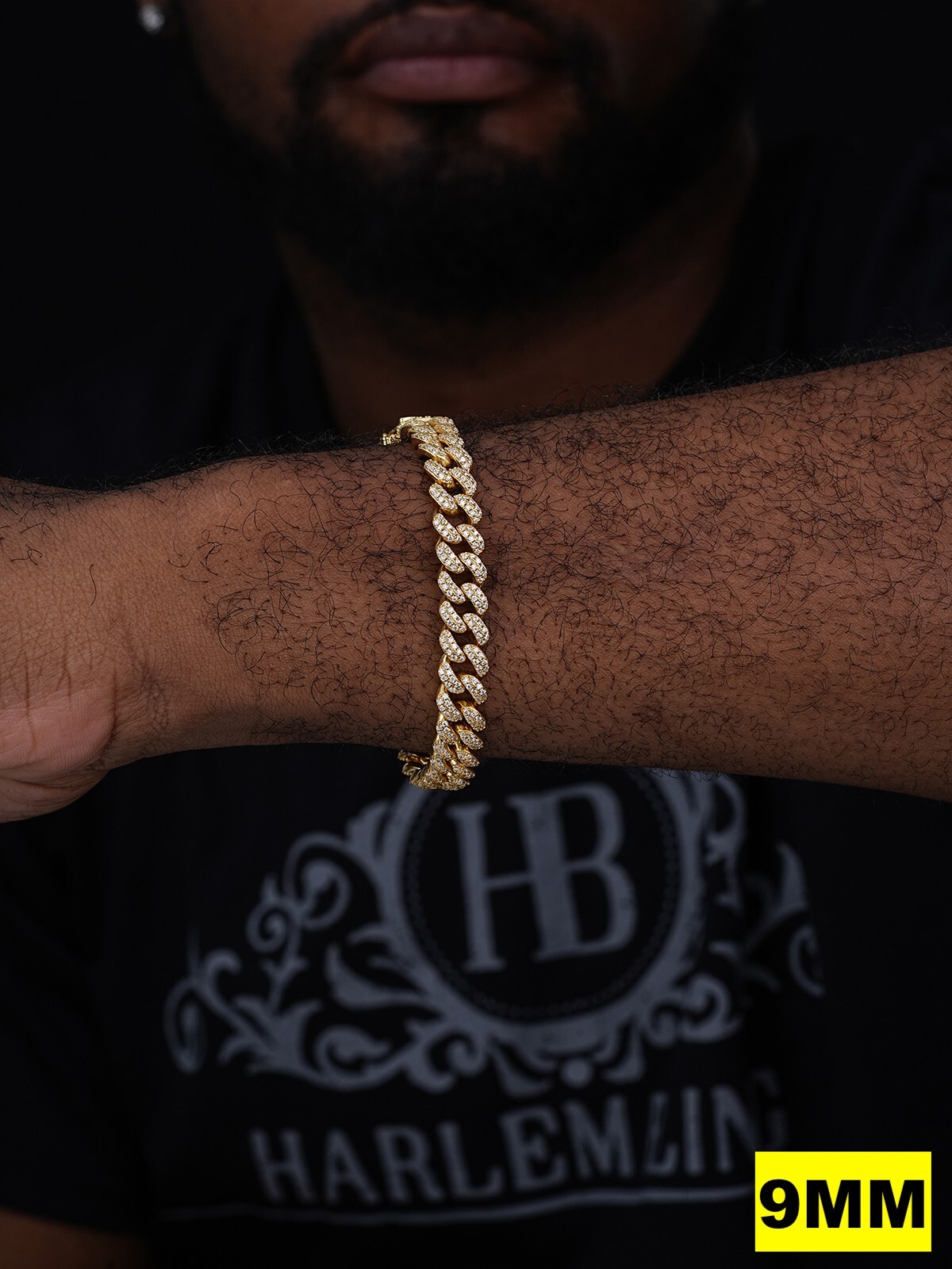 Real Miami Cuban Link Bracelet MOISSANITE 14k Gold Plated 925 Sterling Silver
