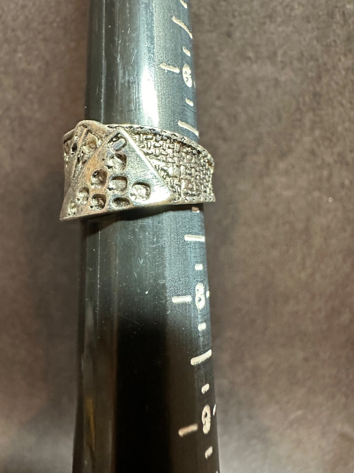 Silvertone Royal Flush Band Ring Adjustable Size AKQJ10