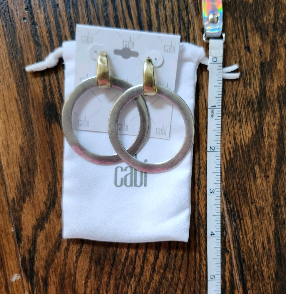 Cabi HALO EARRINGS, Sold Out, Gold/silver Pierced NEW