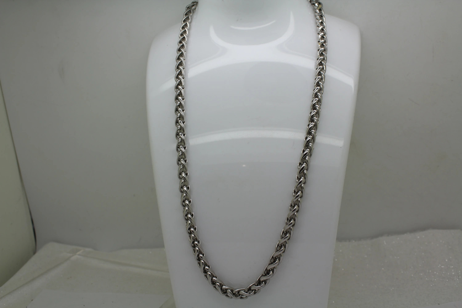 .925 S.S. THICK WHEAT CHAIN necklace 18″ #