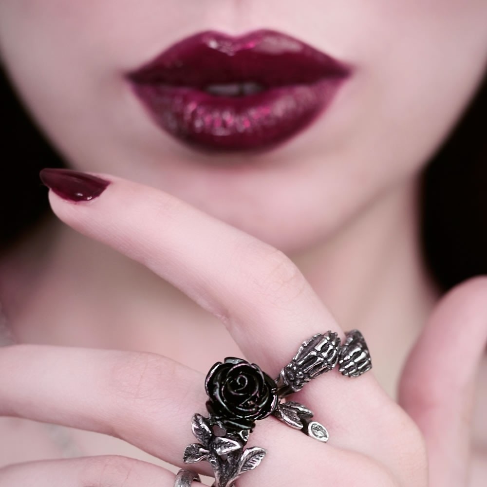 Alchemy Gothic Wild Black Rose Wrap Ring Adjustable Fine English Pewter R241 New
