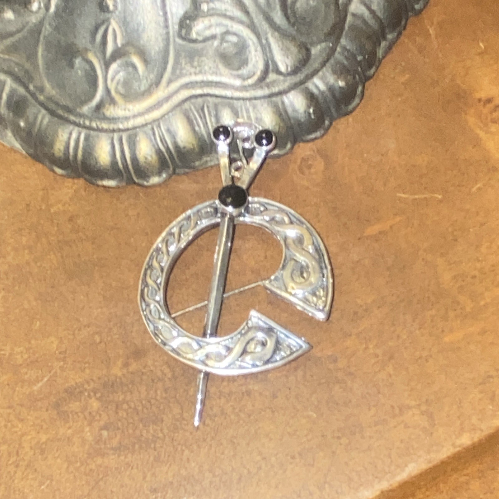 925 sterling silver Celtic Penannular Brooch Pin