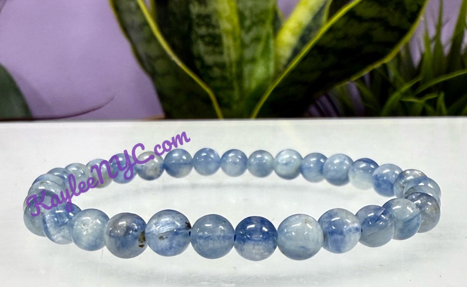 Wholesale 6 Pcs 6mm Natural Blue Kyanite 7.5” Crystal Healing Stretch Bracelet