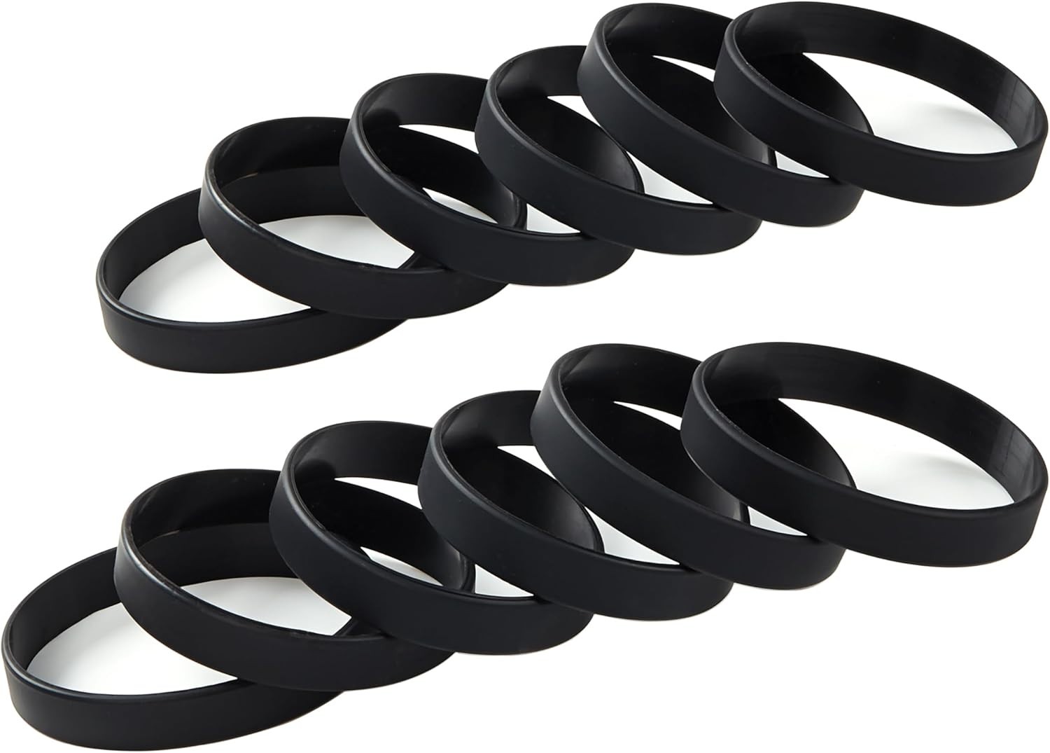 Bulk 12 Black Silicone Wristbands – Eco-Friendly & Versatile for All Occasions