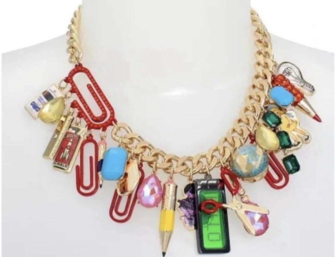 Betsey Johnson Necklace Statement Colorful Charm Back To School NWT