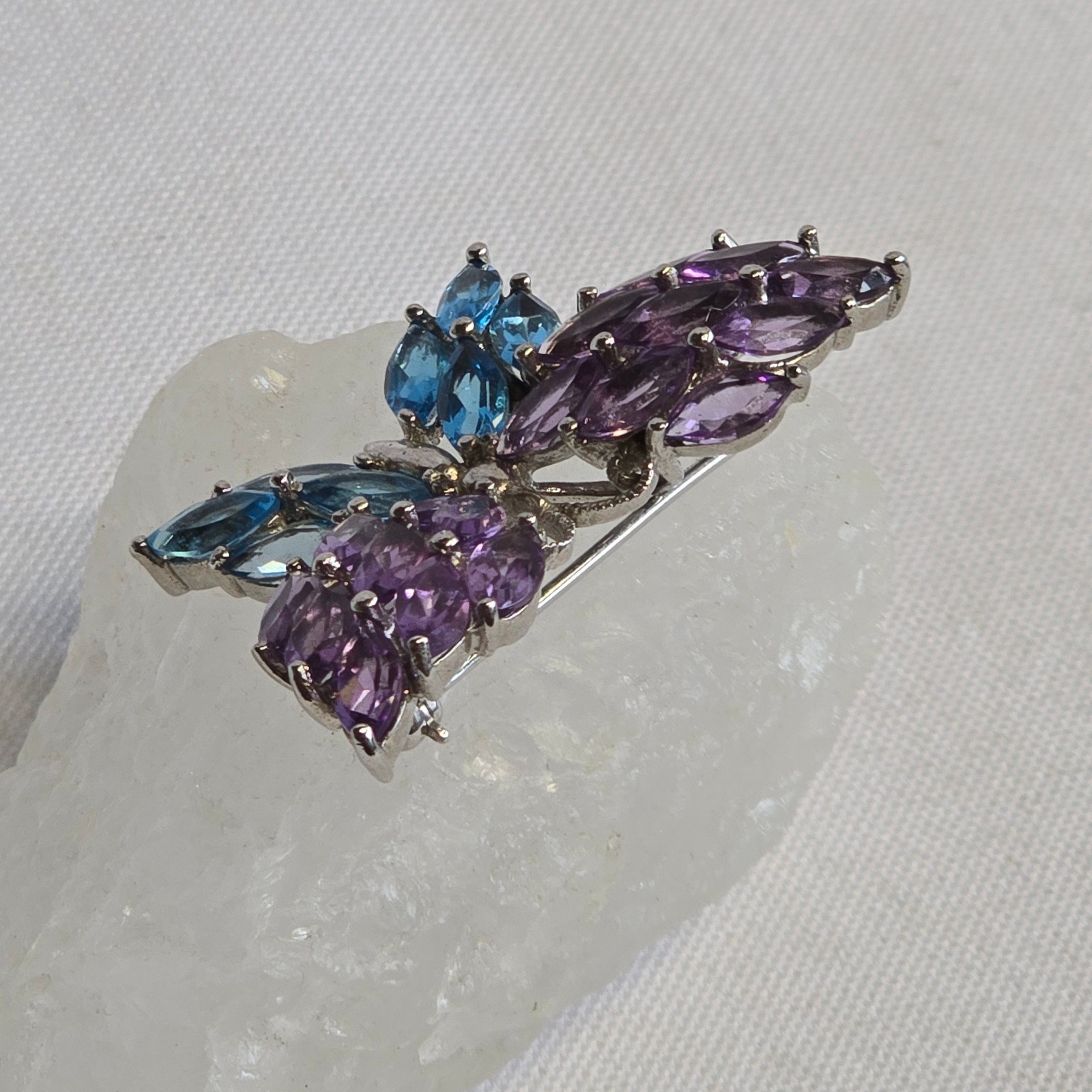 Sterling Silver Pin / Pendant Combo 13.1g Fine Jewelry Multicolor Stones *READ*