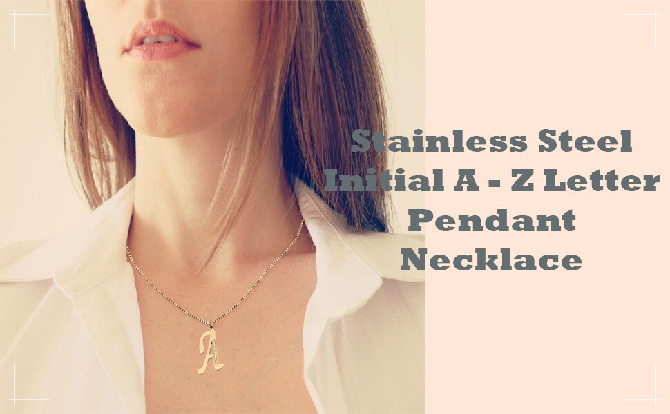 Women’s Girls Dainty Stainless Steel A to Z Alphabet Initial Letter Necklace