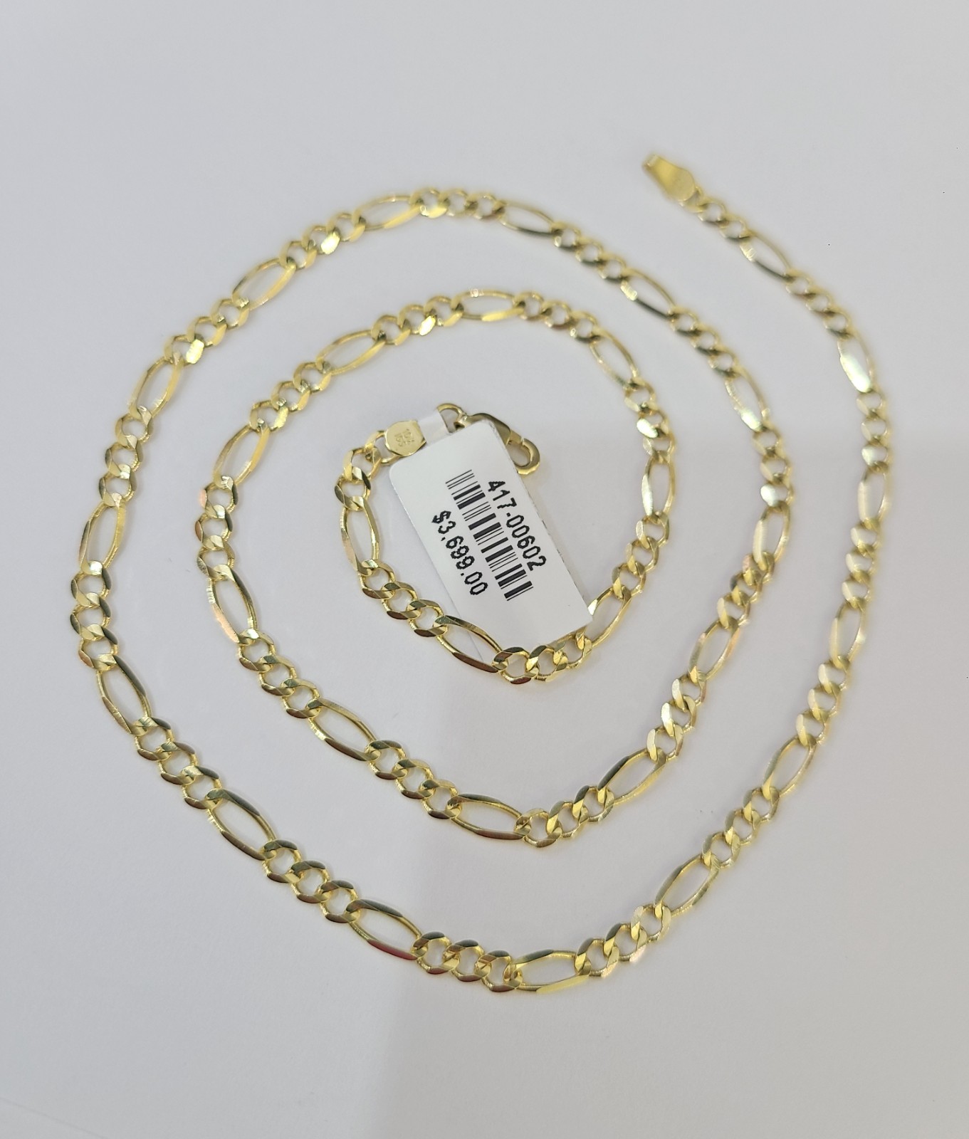 Real 10k Yellow Gold Chain Figaro Link Necklace 3mm Men Women 10kt